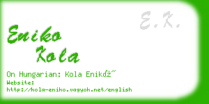 eniko kola business card